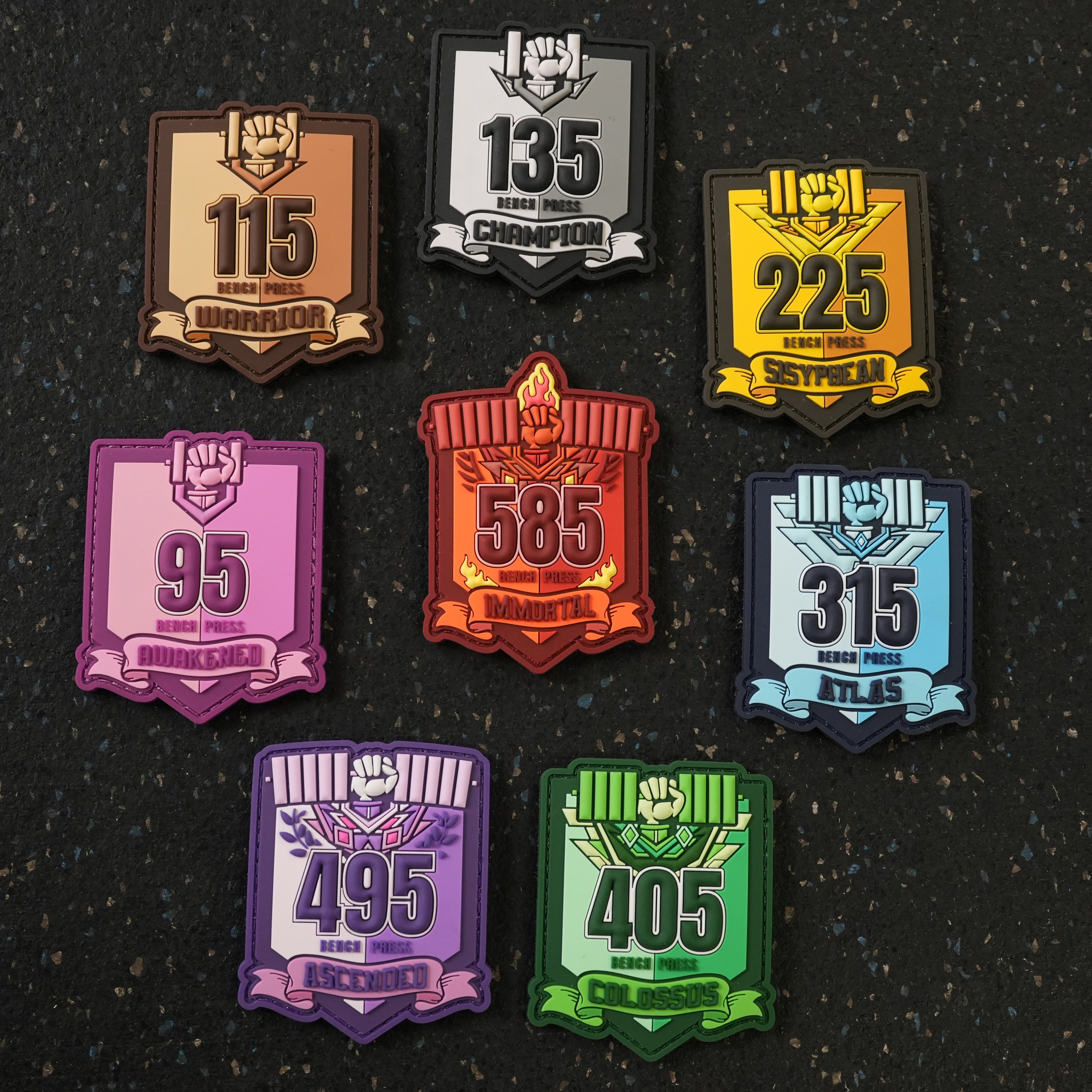 Bench Press Rank Velcro Patches – UPR Tech